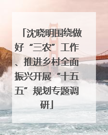 沈晓明围绕做好“三农”工作、推进乡村全面振兴开展“十五五”规划专题调研