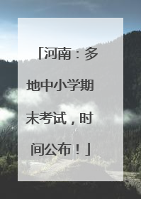 河南：多地中小学期末考试，时间公布！