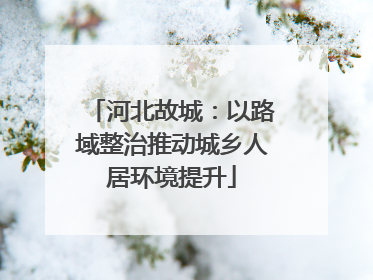 河北故城：以路域整治推动城乡人居环境提升