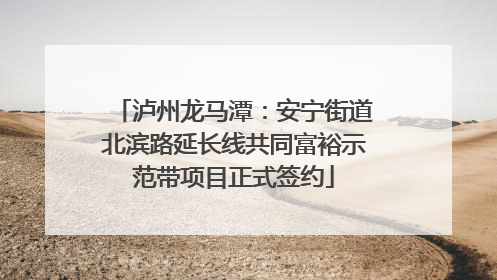 泸州龙马潭：安宁街道北滨路延长线共同富裕示范带项目正式签约