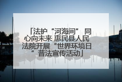 法护“河海间” 同心向未来 惠民县人民法院开展“世界环境日”普法宣传活动