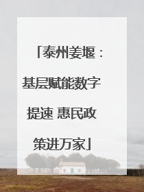 泰州姜堰：基层赋能数字提速 惠民政策进万家