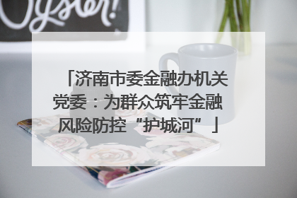 济南市委金融办机关党委：为群众筑牢金融风险防控“护城河”