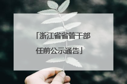 浙江省省管干部任前公示通告