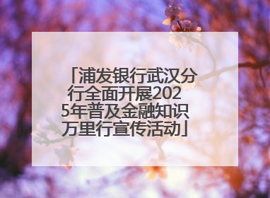 浦发银行武汉分行全面开展2025年普及金融知识万里行宣传活动