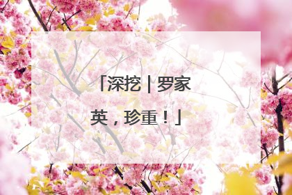深挖｜罗家英，珍重！
