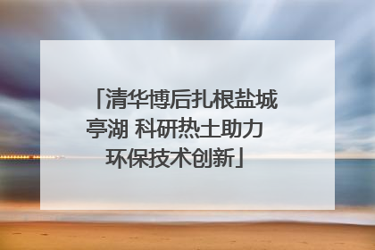 清华博后扎根盐城亭湖 科研热土助力环保技术创新