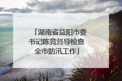 湖南省益阳市委书记陈竞督导检查全市防汛工作