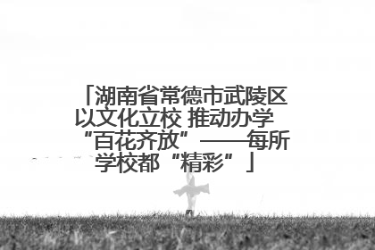 湖南省常德市武陵区以文化立校 推动办学“百花齐放”——每所学校都“精彩”