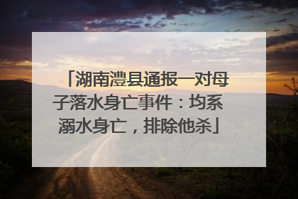 湖南澧县通报一对母子落水身亡事件：均系溺水身亡，排除他杀