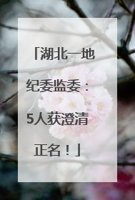 湖北一地纪委监委：5人获澄清正名！