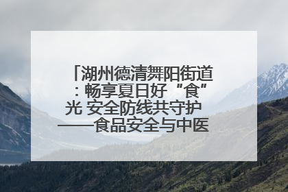 湖州德清舞阳街道：畅享夏日好“食”光 安全防线共守护——食品安全与中医养生知识宣传