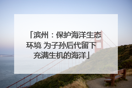滨州：保护海洋生态环境 为子孙后代留下充满生机的海洋