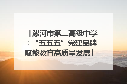 漯河市第二高级中学：“五五五”党建品牌赋能教育高质量发展