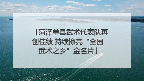 菏泽单县武术代表队再创佳绩 持续擦亮“全国武术之乡”金名片