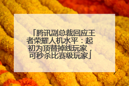 腾讯副总裁回应王者荣耀人机水平：起初为顶替掉线玩家，可秒杀比赛级玩家