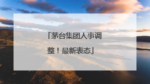 茅台集团人事调整！最新表态