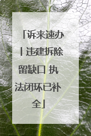 诉来速办丨违建拆除留缺口 执法闭环已补全