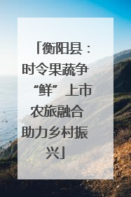 衡阳县：时令果蔬争“鲜”上市 农旅融合助力乡村振兴