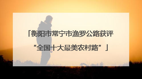 衡阳市常宁市渔罗公路获评“全国十大最美农村路”