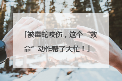 被毒蛇咬伤，这个“救命”动作帮了大忙！