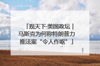 观天下·美国政坛｜马斯克为何称特朗普力推法案“令人作呕”