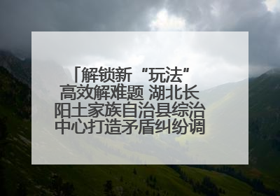 解锁新“玩法” 高效解难题 湖北长阳土家族自治县综治中心打造矛盾纠纷调处“终点站”