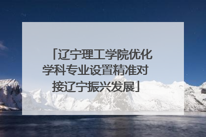 辽宁理工学院优化学科专业设置精准对接辽宁振兴发展
