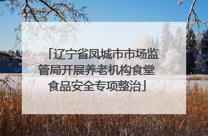 辽宁省凤城市市场监管局开展养老机构食堂食品安全专项整治
