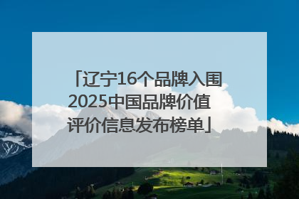 辽宁16个品牌入围2025中国品牌价值评价信息发布榜单