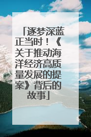 逐梦深蓝正当时！《关于推动海洋经济高质量发展的提案》背后的故事