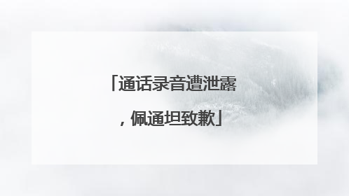 通话录音遭泄露，佩通坦致歉