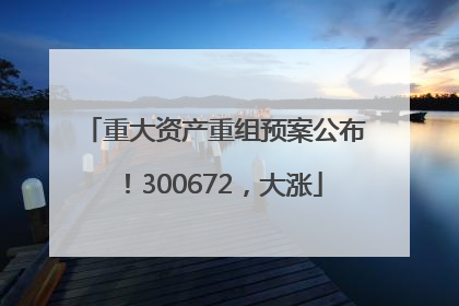 重大资产重组预案公布！300672，大涨