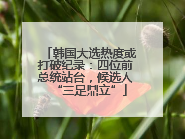 韩国大选热度或打破纪录：四位前总统站台，候选人“三足鼎立”