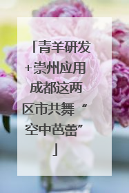 青羊研发+崇州应用 成都这两区市共舞“空中芭蕾”