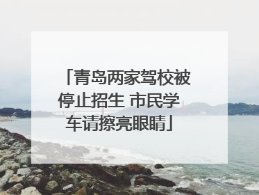 青岛两家驾校被停止招生 市民学车请擦亮眼睛