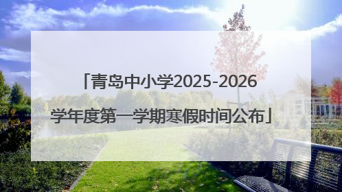 青岛中小学2025-2026学年度第一学期寒假时间公布
