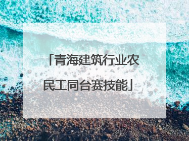 青海建筑行业农民工同台赛技能