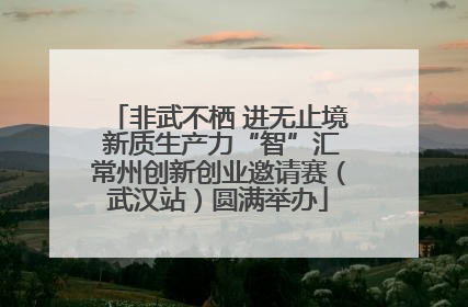 非武不栖 进无止境 新质生产力“智”汇常州创新创业邀请赛（武汉站）圆满举办
