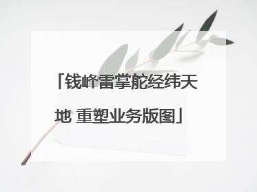 钱峰雷掌舵经纬天地 重塑业务版图