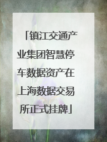 镇江交通产业集团智慧停车数据资产在上海数据交易所正式挂牌