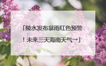 陵水发布暴雨红色预警！未来三天海南天气→