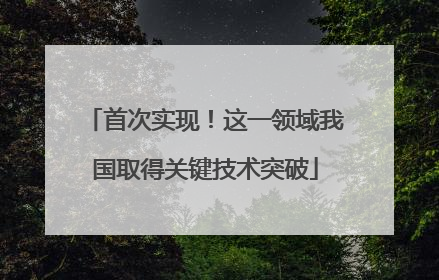 首次实现！这一领域我国取得关键技术突破