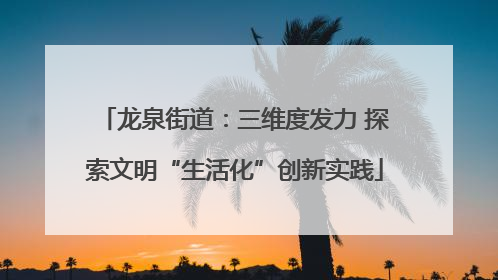 龙泉街道：三维度发力 探索文明“生活化”创新实践