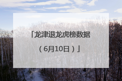 龙津退龙虎榜数据（6月10日）