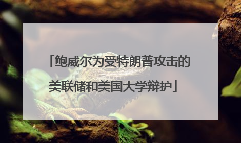 鲍威尔为受特朗普攻击的美联储和美国大学辩护
