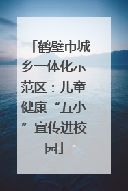 鹤壁市城乡一体化示范区：儿童健康“五小”宣传进校园