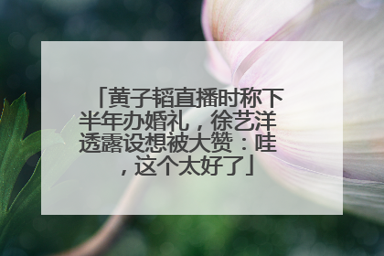 黄子韬直播时称下半年办婚礼，徐艺洋透露设想被大赞：哇，这个太好了