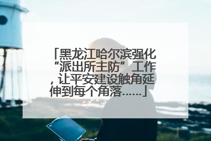 黑龙江哈尔滨强化“派出所主防”工作，让平安建设触角延伸到每个角落……