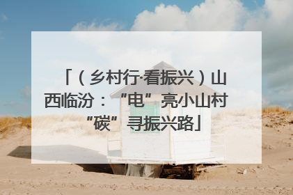 （乡村行·看振兴）山西临汾：“电”亮小山村 “碳”寻振兴路